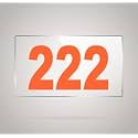 Numberplate 222 Room, Hotel, Hospital, Lodge,Apartment, Flat,Door No,College, Library, Rack Numbers Warehouse,Acrylic White Board Fixed with Orange Color PVC Waterproof Sticker