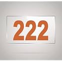 Numberplate 222 Room, Hotel, Hospital, Lodge,Apartment, Flat,Door No,College, Library, Rack Numbers Warehouse,Acrylic White Board Fixed with Brown Color PVC Waterproof Sticker