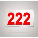 Numberplate 222 Room, Hotel, Hospital, Lodge,Apartment, Flat,Door No,College, Library, Rack Numbers Warehouse,Acrylic White Board Fixed with Red Color PVC Waterproof Sticker