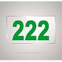 Numberplate 222 Room, Hotel, Hospital, Lodge,Apartment, Flat,Door No,College, Library, Rack Numbers Warehouse,Acrylic White Board Fixed with Green Color PVC Waterproof Sticker