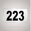 Numberplate 223 Room, Hotel, Hospital, Lodge,Apartment, Flat,Door No,College, Library, Rack Numbers Warehouse,Acrylic White Board Fixed with Blackcolor PVC Waterproof Sticker