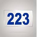 Numberplate 223 Room, Hotel, Hospital, Lodge,Apartment, Flat,Door No,College, Library, Rack Numbers Warehouse,Acrylic White Board Fixed with Blue Color PVC Waterproof Sticker