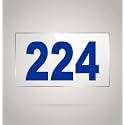 Numberplate 224 Room, Hotel, Hospital, Lodge,Apartment, Flat,Door No,College, Library, Rack Numbers Warehouse,Acrylic White Board Fixed with Blue Color PVC Waterproof Sticker
