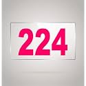 Numberplate 224 Room, Hotel, Hospital, Lodge,Apartment, Flat,Door No,College, Library, Rack Numbers Warehouse,Acrylic White Board Fixed with Pink Color PVC Waterproof Sticker