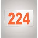 Numberplate 224 Room, Hotel, Hospital, Lodge,Apartment, Flat,Door No,College, Library, Rack Numbers Warehouse,Acrylic White Board Fixed with Orange Color PVC Waterproof Sticker