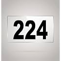 Numberplate 224 Room, Hotel, Hospital, Lodge,Apartment, Flat,Door No,College, Library, Rack Numbers Warehouse,Acrylic White Board Fixed with Blackcolor PVC Waterproof Sticker