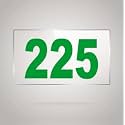 Numberplate 225 Room, Hotel, Hospital, Lodge,Apartment, Flat,Door No,College, Library, Rack Numbers Warehouse,Acrylic White Board Fixed with Green Color PVC Waterproof Sticker