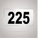 Numberplate 225 Room, Hotel, Hospital, Lodge,Apartment, Flat,Door No,College, Library, Rack Numbers Warehouse,Acrylic White Board Fixed with Blackcolor PVC Waterproof Sticker