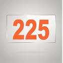 Numberplate 225 Room, Hotel, Hospital, Lodge,Apartment, Flat,Door No,College, Library, Rack Numbers Warehouse,Acrylic White Board Fixed with Orange Color PVC Waterproof Sticker