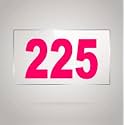 Numberplate 225 Room, Hotel, Hospital, Lodge,Apartment, Flat,Door No,College, Library, Rack Numbers Warehouse,Acrylic White Board Fixed with Pink Color PVC Waterproof Sticker