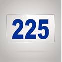 Numberplate 225 Room, Hotel, Hospital, Lodge,Apartment, Flat,Door No,College, Library, Rack Numbers Warehouse,Acrylic White Board Fixed with Blue Color PVC Waterproof Sticker