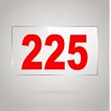 Numberplate 225 Room, Hotel, Hospital, Lodge,Apartment, Flat,Door No,College, Library, Rack Numbers Warehouse,Acrylic White Board Fixed with Red Color PVC Waterproof Sticker