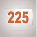 Numberplate 225 Room, Hotel, Hospital, Lodge,Apartment, Flat,Door No,College, Library, Rack Numbers Warehouse,Acrylic White Board Fixed with Brown Color PVC Waterproof Sticker