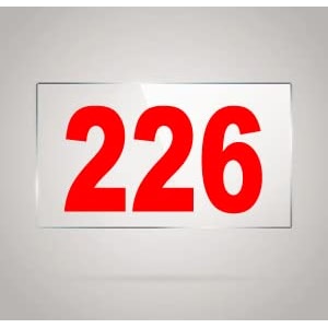 numberplate 226 room hotel hospital lodgeapartment flatdoor nocollege library rack numbers warehouseacrylic white board fixed with red color pvc waterproof sticker