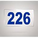Numberplate 226 Room, Hotel, Hospital, Lodge,Apartment, Flat,Door No,College, Library, Rack Numbers Warehouse,Acrylic White Board Fixed with Blue Color PVC Waterproof Sticker