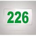 Numberplate 226 Room, Hotel, Hospital, Lodge,Apartment, Flat,Door No,College, Library, Rack Numbers Warehouse,Acrylic White Board Fixed with Green Color PVC Waterproof Sticker