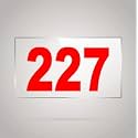 Numberplate 227 Room, Hotel, Hospital, Lodge,Apartment, Flat,Door No,College, Library, Rack Numbers Warehouse,Acrylic White Board Fixed with Red Color PVC Waterproof Sticker