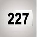 Numberplate 227 Room, Hotel, Hospital, Lodge,Apartment, Flat,Door No,College, Library, Rack Numbers Warehouse,Acrylic White Board Fixed with Blackcolor PVC Waterproof Sticker