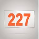 Numberplate 227 Room, Hotel, Hospital, Lodge,Apartment, Flat,Door No,College, Library, Rack Numbers Warehouse,Acrylic White Board Fixed with Orange Color PVC Waterproof Sticker