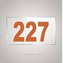 Numberplate 227 Room, Hotel, Hospital, Lodge,Apartment, Flat,Door No,College, Library, Rack Numbers Warehouse,Acrylic White Board Fixed with Brown Color PVC Waterproof Sticker