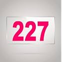 Numberplate 227 Room, Hotel, Hospital, Lodge,Apartment, Flat,Door No,College, Library, Rack Numbers Warehouse,Acrylic White Board Fixed with Pink Color PVC Waterproof Sticker