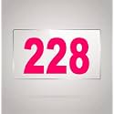 Numberplate 228 Room, Hotel, Hospital, Lodge,Apartment, Flat,Door No,College, Library, Rack Numbers Warehouse,Acrylic White Board Fixed with Pink Color PVC Waterproof Sticker