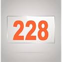 Numberplate 228 Room, Hotel, Hospital, Lodge,Apartment, Flat,Door No,College, Library, Rack Numbers Warehouse,Acrylic White Board Fixed with Orange Color PVC Waterproof Sticker