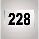 Numberplate 228 Room, Hotel, Hospital, Lodge,Apartment, Flat,Door No,College, Library, Rack Numbers Warehouse,Acrylic White Board Fixed with Blackcolor PVC Waterproof Sticker