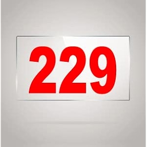 numberplate 229 room hotel hospital lodgeapartment flatdoor nocollege library rack numbers warehouseacrylic white board fixed with red color pvc waterproof sticker