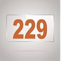 Numberplate 229 Room, Hotel, Hospital, Lodge,Apartment, Flat,Door No,College, Library, Rack Numbers Warehouse,Acrylic White Board Fixed with Brown Color PVC Waterproof Sticker