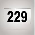 Numberplate 229 Room, Hotel, Hospital, Lodge,Apartment, Flat,Door No,College, Library, Rack Numbers Warehouse,Acrylic White Board Fixed with Blackcolor PVC Waterproof Sticker