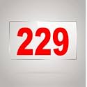 Numberplate 229 Room, Hotel, Hospital, Lodge,Apartment, Flat,Door No,College, Library, Rack Numbers Warehouse,Acrylic White Board Fixed with Red Color PVC Waterproof Sticker