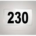 Numberplate 230 Room, Hotel, Hospital, Lodge,Apartment, Flat,Door No,College, Library, Rack Numbers Warehouse,Acrylic White Board Fixed with Blackcolor PVC Waterproof Sticker