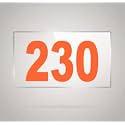 Numberplate 230 Room, Hotel, Hospital, Lodge,Apartment, Flat,Door No,College, Library, Rack Numbers Warehouse,Acrylic White Board Fixed with Orange Color PVC Waterproof Sticker