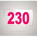 Numberplate 230 Room, Hotel, Hospital, Lodge,Apartment, Flat,Door No,College, Library, Rack Numbers Warehouse,Acrylic White Board Fixed with Pink Color PVC Waterproof Sticker