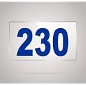 Numberplate 230 Room, Hotel, Hospital, Lodge,Apartment, Flat,Door No,College, Library, Rack Numbers Warehouse,Acrylic White Board Fixed with Blue Color PVC Waterproof Sticker