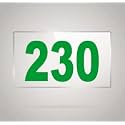 Numberplate 230 Room, Hotel, Hospital, Lodge,Apartment, Flat,Door No,College, Library, Rack Numbers Warehouse,Acrylic White Board Fixed with Green Color PVC Waterproof Sticker