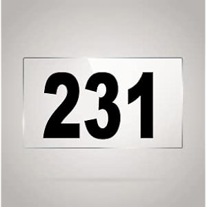 numberplate 231 room hotel hospital lodgeapartment flatdoor nocollege library rack numbers warehouseacrylic white board fixed with blackcolor pvc waterproof sticker