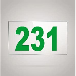 numberplate 231 room hotel hospital lodgeapartment flatdoor nocollege library rack numbers warehouseacrylic white board fixed with green color pvc waterproof sticker