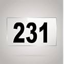 Numberplate 231 Room, Hotel, Hospital, Lodge,Apartment, Flat,Door No,College, Library, Rack Numbers Warehouse,Acrylic White Board Fixed with Blackcolor PVC Waterproof Sticker