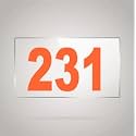 Numberplate 231 Room, Hotel, Hospital, Lodge,Apartment, Flat,Door No,College, Library, Rack Numbers Warehouse,Acrylic White Board Fixed with Orange Color PVC Waterproof Sticker