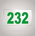 Numberplate 232 Room, Hotel, Hospital, Lodge,Apartment, Flat,Door No,College, Library, Rack Numbers Warehouse,Acrylic White Board Fixed with Green Color PVC Waterproof Sticker