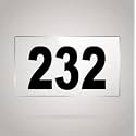 Numberplate 232 Room, Hotel, Hospital, Lodge,Apartment, Flat,Door No,College, Library, Rack Numbers Warehouse,Acrylic White Board Fixed with Blackcolor PVC Waterproof Sticker