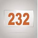 Numberplate 232 Room, Hotel, Hospital, Lodge,Apartment, Flat,Door No,College, Library, Rack Numbers Warehouse,Acrylic White Board Fixed with Brown Color PVC Waterproof Sticker