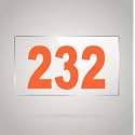 Numberplate 232 Room, Hotel, Hospital, Lodge,Apartment, Flat,Door No,College, Library, Rack Numbers Warehouse,Acrylic White Board Fixed with Orange Color PVC Waterproof Sticker
