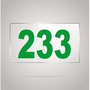 numberplate 233 room hotel hospital lodgeapartment flatdoor nocollege library rack numbers warehouseacrylic white board fixed with green color pvc waterproof sticker