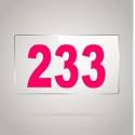 Numberplate 233 Room, Hotel, Hospital, Lodge,Apartment, Flat,Door No,College, Library, Rack Numbers Warehouse,Acrylic White Board Fixed with Pink Color PVC Waterproof Sticker