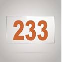 Numberplate 233 Room, Hotel, Hospital, Lodge,Apartment, Flat,Door No,College, Library, Rack Numbers Warehouse,Acrylic White Board Fixed with Brown Color PVC Waterproof Sticker