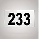 Numberplate 233 Room, Hotel, Hospital, Lodge,Apartment, Flat,Door No,College, Library, Rack Numbers Warehouse,Acrylic White Board Fixed with Blackcolor PVC Waterproof Sticker