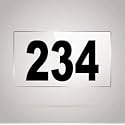 Numberplate 234 Room, Hotel, Hospital, Lodge,Apartment, Flat,Door No,College, Library, Rack Numbers Warehouse,Acrylic White Board Fixed with Blackcolor PVC Waterproof Sticker